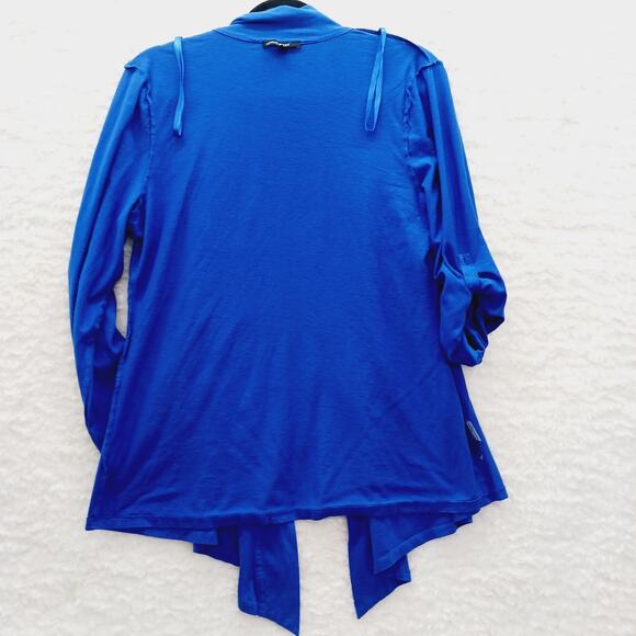 Kimono Chaus Open Cardigan Royal Sharkbite Drape Whimsycore Fairy Coastal Size L - Picture 13 of 15